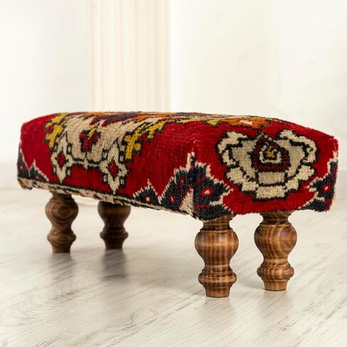 Footstool, Handwoven Vintage Turkish Kilim Rug Ottoman stool, Ottoman Stool, Vintage Footrest, Bohemian Furniture oriental stool in Saudi Arabia