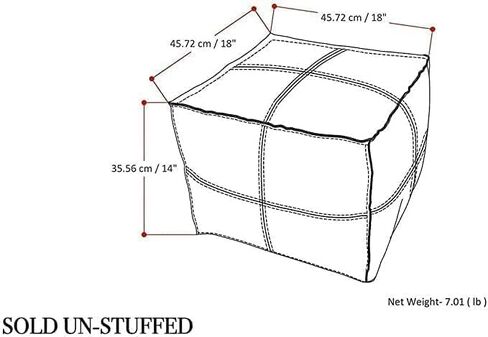 Pouf المربع المغربي Pouf-العثماني الممتاز يدويًا: الراحة الفاخرة لمساحة المعيشة الخاصة بك ، ديكور أنيقة بوهو لغرف المعيشة وغرف النوم والمزيد (35 × 35 × 18 بوصة) in Saudi Arabia