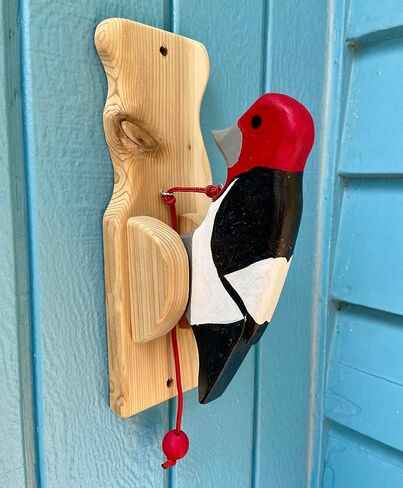 Red-headed woodpecker door knocker in Saudi Arabia