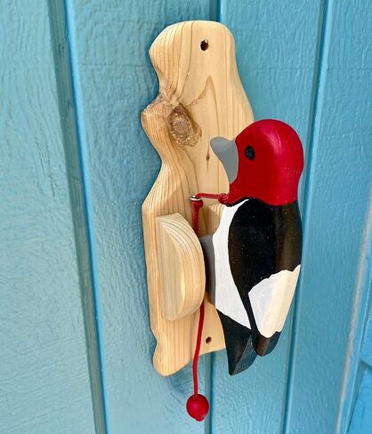 Red-headed woodpecker door knocker in Saudi Arabia