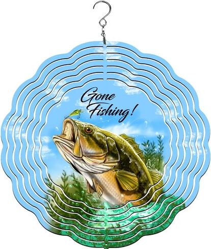 Gone Fishing Bass Wind Spinner | Windspinner | Fishing Lover in Saudi Arabia