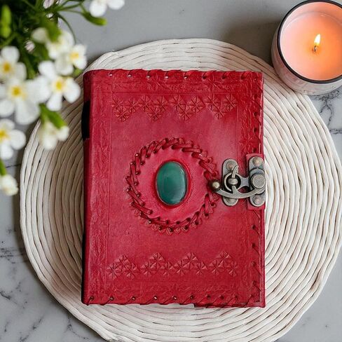 Leather Journal for Writing 5"x 7", Genuine Leather Bound Journal for Men Women, 200 Plain Pages Leather Notebook for Traveling, Vintage Brass Lock Diary in Kuwait