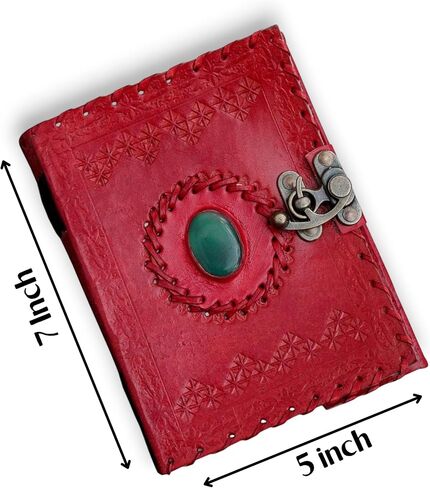 Leather Journal for Writing 5"x 7", Genuine Leather Bound Journal for Men Women, 200 Plain Pages Leather Notebook for Traveling, Vintage Brass Lock Diary in Kuwait