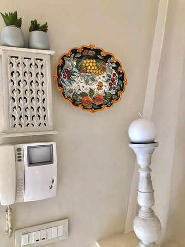 CERAMICHE D'ARTE PARRINI - Italian Ceramic Serving Tray Plate Decorated Fruits Hand Painted Made in ITALY Tuscan Florence Art Pottery in Saudi Arabia