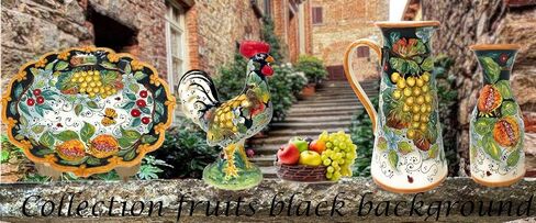 CERAMICHE D'ARTE PARRINI - Italian Ceramic Serving Tray Plate Decorated Fruits Hand Painted Made in ITALY Tuscan Florence Art Pottery in Saudi Arabia
