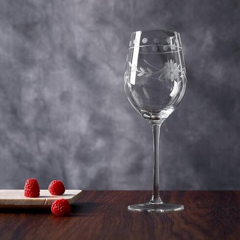 Premium Delight Vintage Classes مجموعة من 4 و 10 أوقية-يدويًا مع جذع محفور وأواني زجاجية كلاسيكية لحفلات الزفاف والعشاء وإهداء العطلات (كؤس خمر) in Kuwait