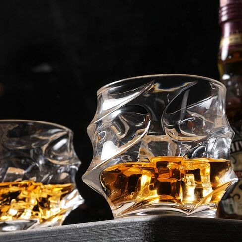 Kanars Old Fashioned Whiskey Glasses 11 Oz - مجموعة نظارات صخور الإمبراطور مجموعة من 4 لكوكتيل البوربون سكوتش سكوتش سكونياك - الأدوات الزجاجية الكريستالية الثقيلة - فريدة من نوعها للرجال هدية in Saudi Arabia
