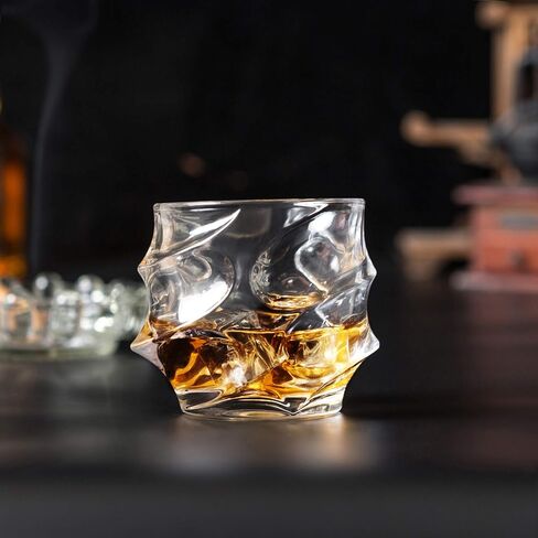 Kanars Old Fashioned Whiskey Glasses 11 Oz - مجموعة نظارات صخور الإمبراطور مجموعة من 4 لكوكتيل البوربون سكوتش سكوتش سكونياك - الأدوات الزجاجية الكريستالية الثقيلة - فريدة من نوعها للرجال هدية in Saudi Arabia