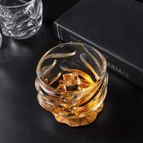 Kanars Old Fashioned Whiskey Glasses 11 Oz - مجموعة نظارات صخور الإمبراطور مجموعة من 4 لكوكتيل البوربون سكوتش سكوتش سكونياك - الأدوات الزجاجية الكريستالية الثقيلة - فريدة من نوعها للرجال هدية in Saudi Arabia