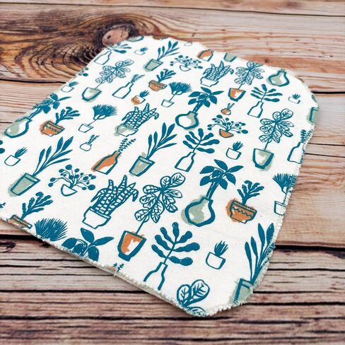 Potted Houseplants And Greenery Reusable Paper Towels - 6 Pack Of 12" x 10" Washable, Absorbent, 100% Cotton paperless Towels in Saudi Arabia