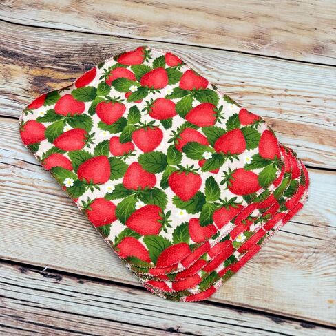 Vibrant Bundles Of Strawberries With Flowers Reusable Paper Towels - 6 Pack Of 12" x 10" Washable, Absorbent, 100% Cotton paperless Towels in Saudi Arabia