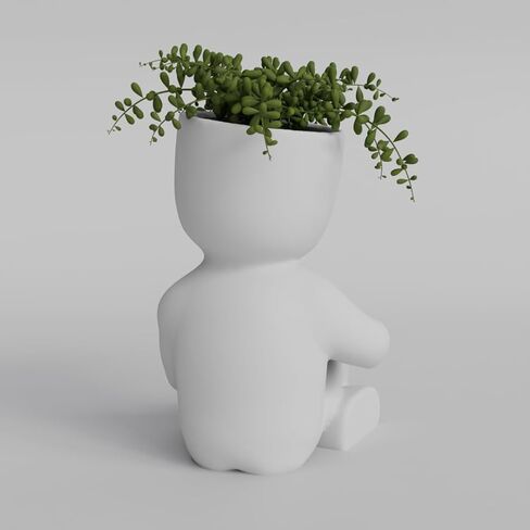 Adorable Sitting Character Planter with Book - 3D Printed in PLA - Cute Succulent and Small Plant Holder - Home Decor Planter in Saudi Arabia