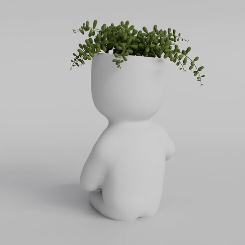 Adorable Sitting Character Planter with Book - 3D Printed in PLA - Cute Succulent and Small Plant Holder - Home Decor Planter in Saudi Arabia