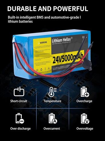 24V 5Ah Lithium Battery with 29.4V 1A Charger, 24 Volt Rechargeable Battery for DIY Projects in Kuwait