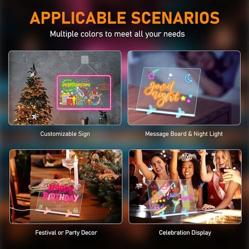 LED Note Board with Colors, 13.7"X10" 4 Modes & 7 Colors Rewritable LED Acrylic Drawing Board, Holiday Trend Gift, for Children, Schools, Home Offices in Saudi Arabia