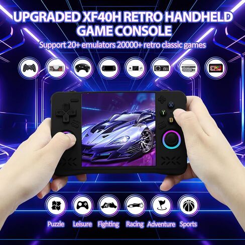وحدة تحكم لعبة XF40H التي تمت ترقيتها ، ألعاب كلاسيكية ألعاب Retro Gaming Console مع محاكيات متعددة ، نظام Linux مفتوح المصدر 4.0 بوصة 4K HD ، ألعاب الفيديو الجيب (Black-128g) in Kuwait
