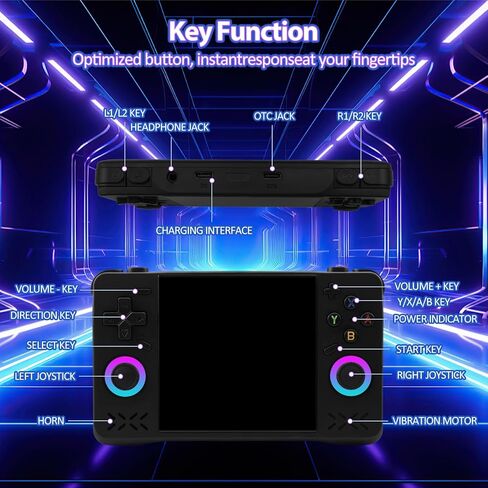 وحدة تحكم لعبة XF40H التي تمت ترقيتها ، ألعاب كلاسيكية ألعاب Retro Gaming Console مع محاكيات متعددة ، نظام Linux مفتوح المصدر 4.0 بوصة 4K HD ، ألعاب الفيديو الجيب (Black-128g) in Kuwait