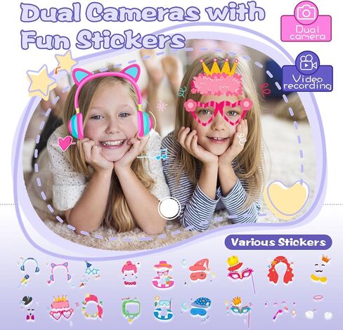 Kids Smart Phone, Christmas Birthday Gifts for Boys Girls Toddler Cell Phone Toys with Dual Camera Music Player Mini Educational Learning Games Fake Phone for 4-8 Year Old with 16G SD Card (Pink) in Saudi Arabia