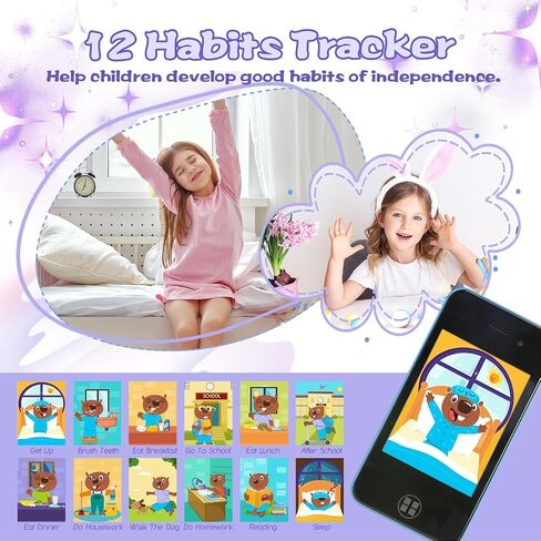 Kids Smart Phone, Christmas Birthday Gifts for Boys Girls Toddler Cell Phone Toys with Dual Camera Music Player Mini Educational Learning Games Fake Phone for 4-8 Year Old with 16G SD Card (Pink) in Saudi Arabia
