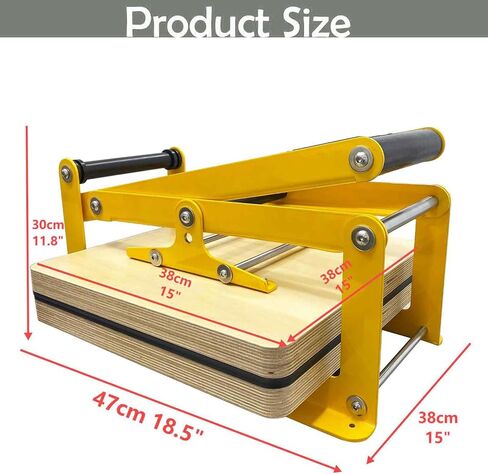 15 "× 15" آلة طباعة الصحافة المسطحة اليدوية ، لطباعة الحروف ، آلة الطباعة المباشرة المحمولة ، مكبس الطباعة الخشبية مع أربعة سماكة الترس ، الأصفر in Saudi Arabia