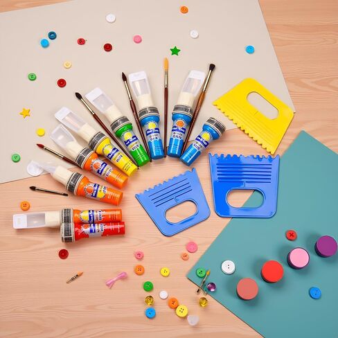 أداة فنية محترفة 4 ألوان مثالية للطلاء DIY وإطلاق العنان للإبداع وخيال أدوات نسيج الأطفال للفنانين الجصين الجصين ودهانات الفنية المتقنة التكيفية in Saudi Arabia