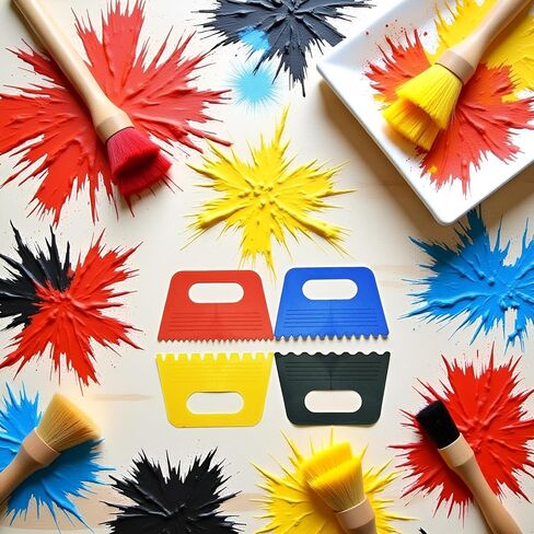 أداة فنية محترفة 4 ألوان مثالية للطلاء DIY وإطلاق العنان للإبداع وخيال أدوات نسيج الأطفال للفنانين الجصين الجصين ودهانات الفنية المتقنة التكيفية in Saudi Arabia
