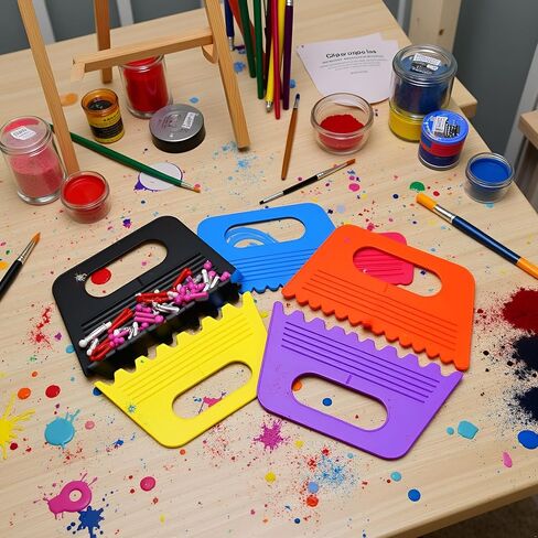 أداة فنية محترفة 4 ألوان مثالية للطلاء DIY وإطلاق العنان للإبداع وخيال أدوات نسيج الأطفال للفنانين الجصين الجصين ودهانات الفنية المتقنة التكيفية in Saudi Arabia
