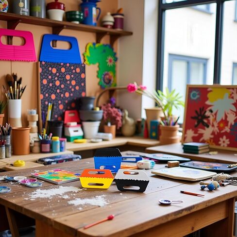 أداة فنية محترفة 4 ألوان مثالية للطلاء DIY وإطلاق العنان للإبداع وخيال أدوات نسيج الأطفال للفنانين الجصين الجصين ودهانات الفنية المتقنة التكيفية in Saudi Arabia