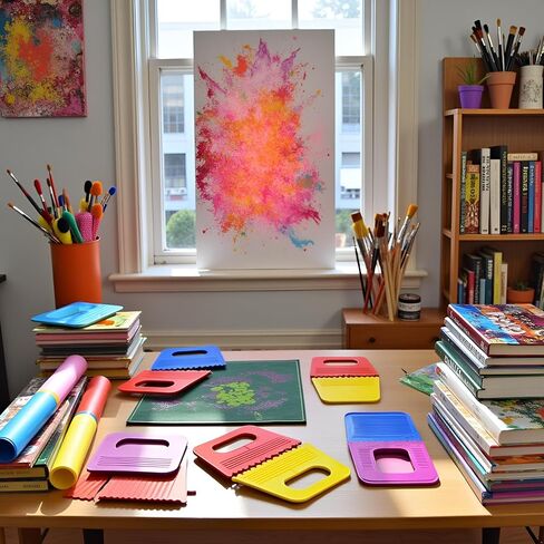أداة فنية محترفة 4 ألوان مثالية للطلاء DIY وإطلاق العنان للإبداع وخيال أدوات نسيج الأطفال للفنانين الجصين الجصين ودهانات الفنية المتقنة التكيفية in Saudi Arabia