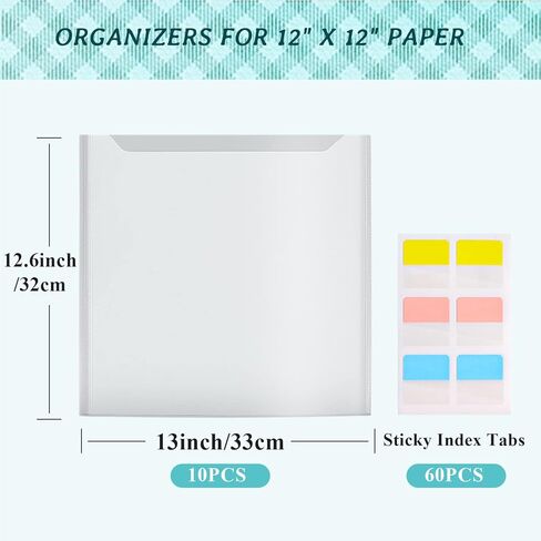 Caydo 36pcs Scrapbook Storage Organizer 12 × 12 منظم تخزين الورق مع 100pcs علامات تبويب index لزجة يحمل سكرابوكينغ ، cardstock ، ورق فينيل in Saudi Arabia