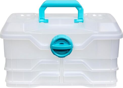ArtBin Clear Plastic Organizer Small Parts Organizer - for DIY Arts & Crafts Storage Boxes & Organizers, Sewing Storage - Storage Box with Compartments, Project Box - Medium (4 Pivot Trays) 6943PB in Saudi Arabia