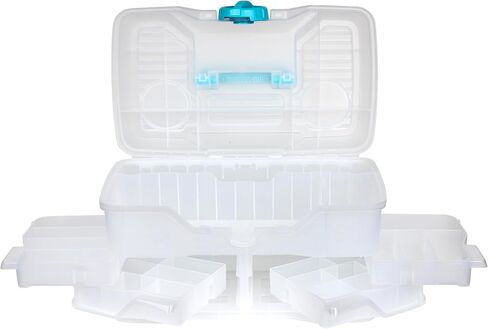 ArtBin Clear Plastic Organizer Small Parts Organizer - for DIY Arts & Crafts Storage Boxes & Organizers, Sewing Storage - Storage Box with Compartments, Project Box - Medium (4 Pivot Trays) 6943PB in Saudi Arabia