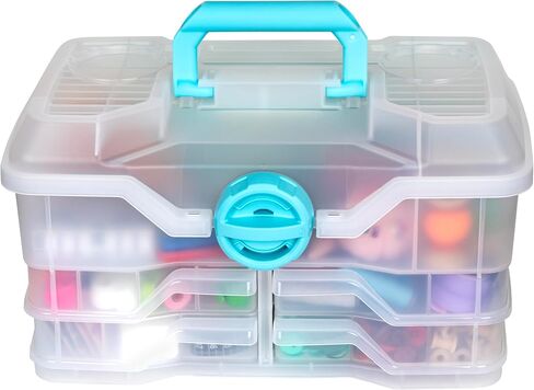 ArtBin Clear Plastic Organizer Small Parts Organizer - for DIY Arts & Crafts Storage Boxes & Organizers, Sewing Storage - Storage Box with Compartments, Project Box - Medium (4 Pivot Trays) 6943PB in Saudi Arabia