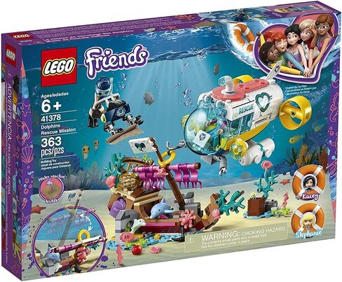 LEGO Friends Dolphins Rescue Mission 41378 Building Kit with Toy Submarine and Sea Creatures, Fun Sea Life Playset with Kacey and Stephanie Minifigures for Group Play (363 Pieces) in Saudi Arabia