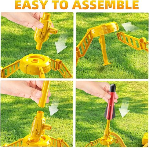 Rocket Launcher for Kids, 12 Foam Rockets, Launch up to 100+ft, Outdoor Outside Backyard Toys for Boys & Girls, Birthday Gift Toys for Kids Boys Girls Age 3 4 5 6 7 8 Years Old in Kuwait