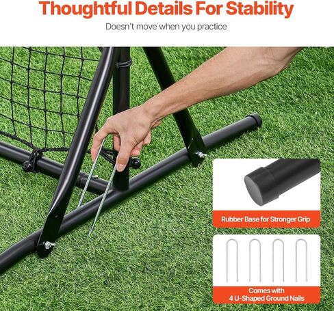 VEVOR Soccer Rebound Trainer, 8x6FT Iron Soccer Training Equipment, Sports Football Rebounder Wall with Double-Sided Rebounding Net & Goal, Perfect for Backyard Practicing, Solo Training, Passing in Saudi Arabia