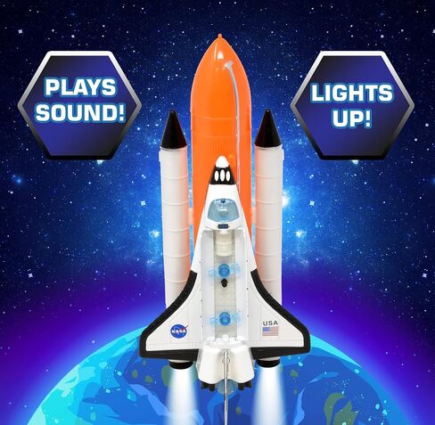 NASA Space Shuttle Toy for Kids Pretend Play Sets of 2 Piece Rocket Ship with Lights & Sound Diecast Spaceship Model Adventure for Toddler Boys & Toys in Saudi Arabia