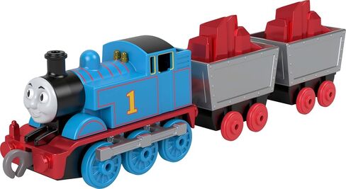 Thomas & Friends by Fisher-Price Train Train ، محرك Mattel 80th الصغير مع سيارات Deco و 2 Stock مع شحن كريستال أحمر in Saudi Arabia