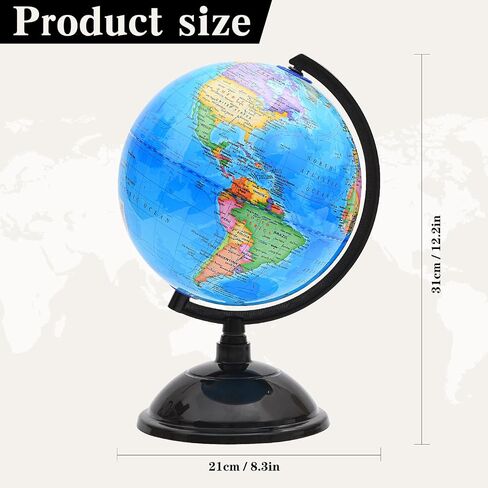 World Globe for Kids Learning - 6 بوصات تفاعلية أرضية مع Stand for Children الجغرافيا التعليمية ، والغزل العالمي العالمي خريطة Decorative Kids غرفة ، والمكتب ، والمنزل in Kuwait
