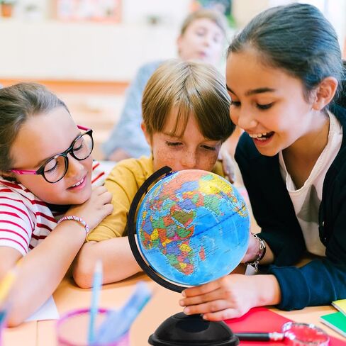 World Globe for Kids Learning - 6 بوصات تفاعلية أرضية مع Stand for Children الجغرافيا التعليمية ، والغزل العالمي العالمي خريطة Decorative Kids غرفة ، والمكتب ، والمنزل in Kuwait