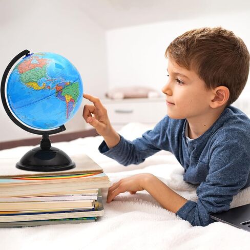 World Globe for Kids Learning - 6 بوصات تفاعلية أرضية مع Stand for Children الجغرافيا التعليمية ، والغزل العالمي العالمي خريطة Decorative Kids غرفة ، والمكتب ، والمنزل in Kuwait