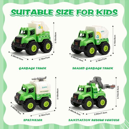 ألعاب شاحنات البناء للأطفال الصغار 1-3 ، ودفع وتذهب مركبات ألعاب مع الخلاط ، وشاحنة القمامة ، والحفر ، والجرافة ، والسيارات التي تعمل بالاحتكاك للبنين والبنات ، والهدية ل 2 in Kuwait