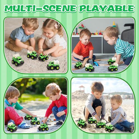 ألعاب شاحنات البناء للأطفال الصغار 1-3 ، ودفع وتذهب مركبات ألعاب مع الخلاط ، وشاحنة القمامة ، والحفر ، والجرافة ، والسيارات التي تعمل بالاحتكاك للبنين والبنات ، والهدية ل 2 in Kuwait