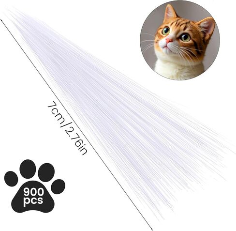 900PCS Simulated Animal Whiskers for Crafts, 3 Inches Craft Animal Whiskers Simulated Cat Whisker Animals Needle Felting Whisker Plastic Whiskeres Supplies for Stuffed Muppet (White, Black, Brown) in Saudi Arabia