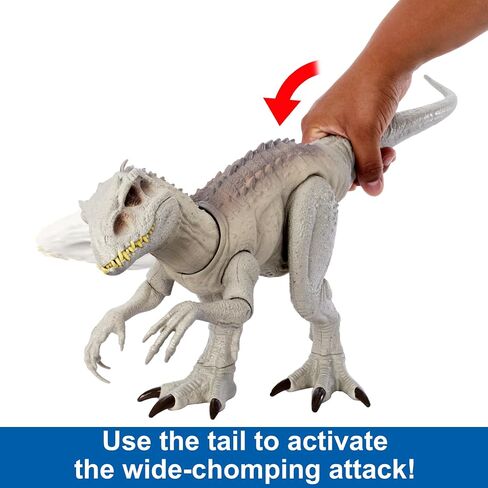Mattel Jurassic World Indominus Rex Dinosaur Toy مع الأضواء والأصوات والحركة ، Camouflage 'N Battle I-Rex ، طولها 21 بوصة مع اللعب الرقمي in Saudi Arabia