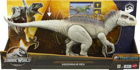 Mattel Jurassic World Indominus Rex Dinosaur Toy مع الأضواء والأصوات والحركة ، Camouflage 'N Battle I-Rex ، طولها 21 بوصة مع اللعب الرقمي in Saudi Arabia