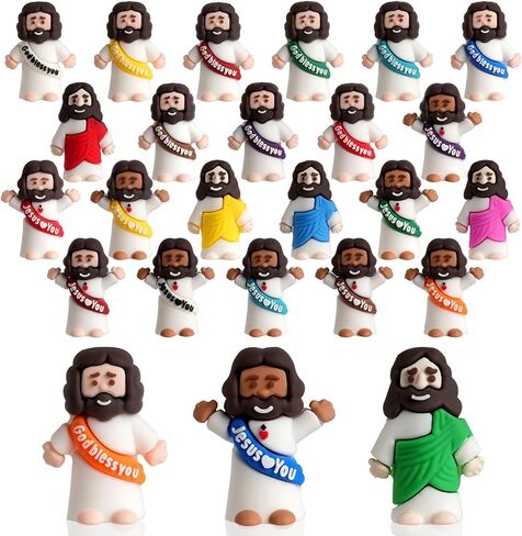 25 PCs شخصيات يسوع الصغيرة ، تماثيل يسوع Mini Mini Mini بالجملة ، الأطفال الصغير الصغير يسوع ، ألعاب مطاطية للاختباء والسعي للحصول على هدايا عيد الميلاد ، صيد بيض عيد الفصح ، اللوازم المدرسية الأحد ، الأطفال والبالغين in Kuwait
