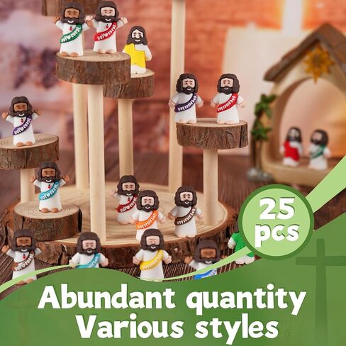 25 PCs شخصيات يسوع الصغيرة ، تماثيل يسوع Mini Mini Mini بالجملة ، الأطفال الصغير الصغير يسوع ، ألعاب مطاطية للاختباء والسعي للحصول على هدايا عيد الميلاد ، صيد بيض عيد الفصح ، اللوازم المدرسية الأحد ، الأطفال والبالغين in Kuwait