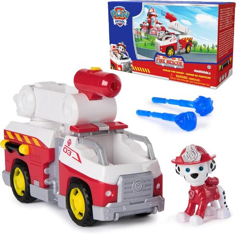 PAW PAW PATROL FIRE RESCUE: Marshall Rescue Fire Engine مع Figure و Prosile Launcher & Toy Truck ، Kids Toys for Boys & Girls Ages 3 and Ap in Kuwait