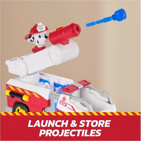 PAW PAW PATROL FIRE RESCUE: Marshall Rescue Fire Engine مع Figure و Prosile Launcher & Toy Truck ، Kids Toys for Boys & Girls Ages 3 and Ap in Kuwait